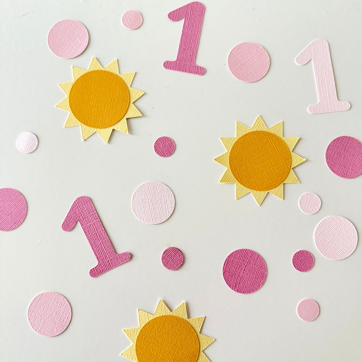 First Trip Around the Sun Confetti Girl 1st Birthday Decorations | Handmade Sunshine Party Decor