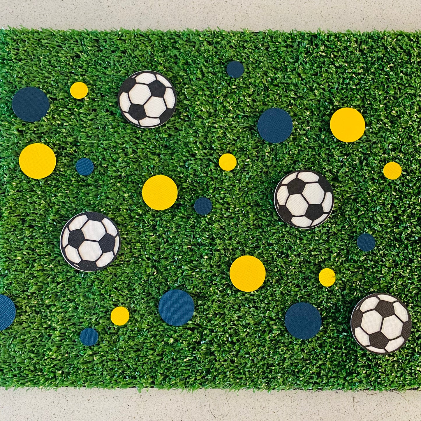 Soccer Ball Confetti A-League Team Central Coast Navy Blue and Yellow