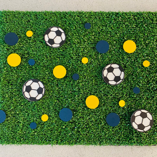 Soccer Ball Confetti A-League Team Central Coast Navy Blue and Yellow
