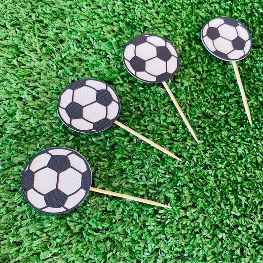 Soccer Ball Cupcake Toppers