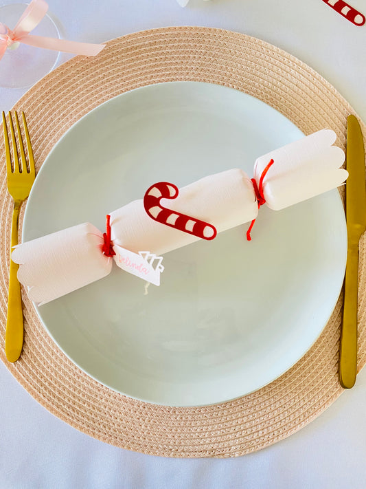Personalised Candy Cane Christmas Crackers | Bonbons & Party Poppers
