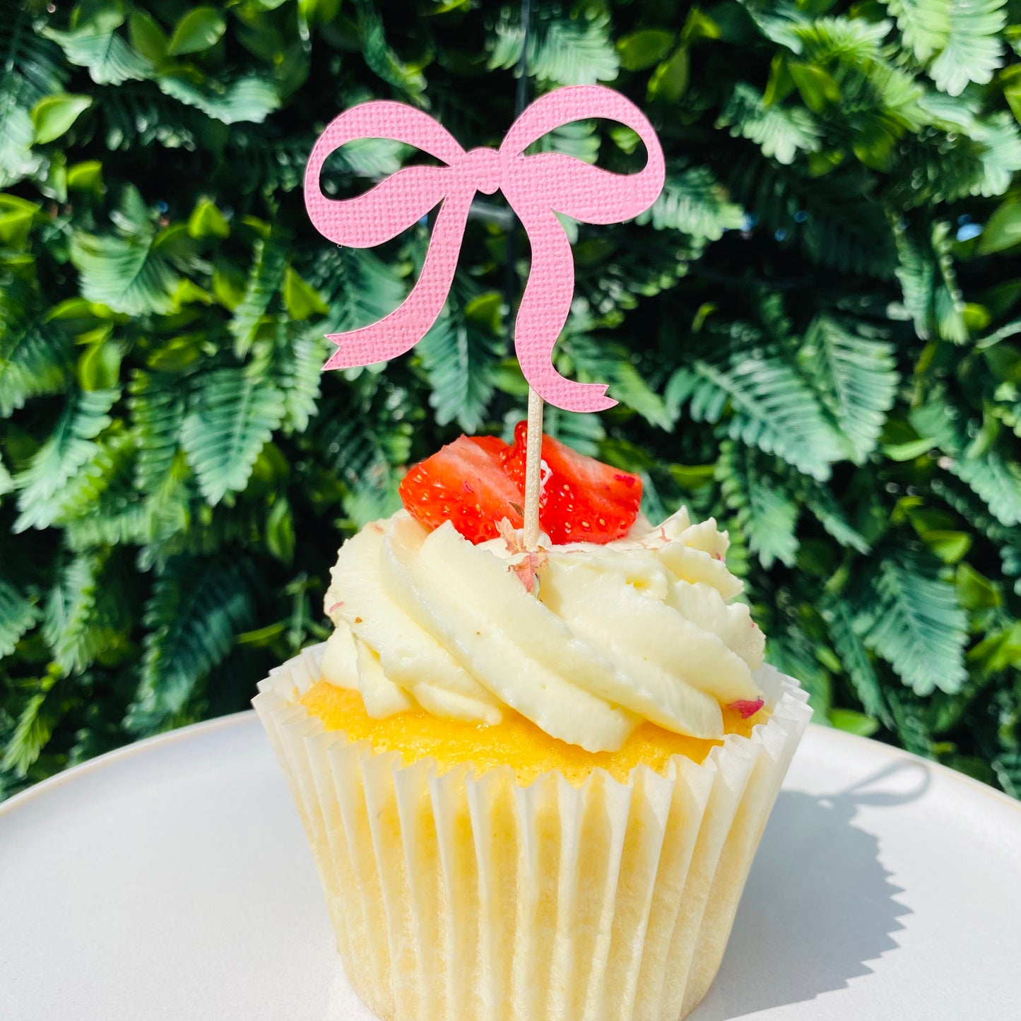 Soccer Ball and Pink Bow Cupcake Toppers