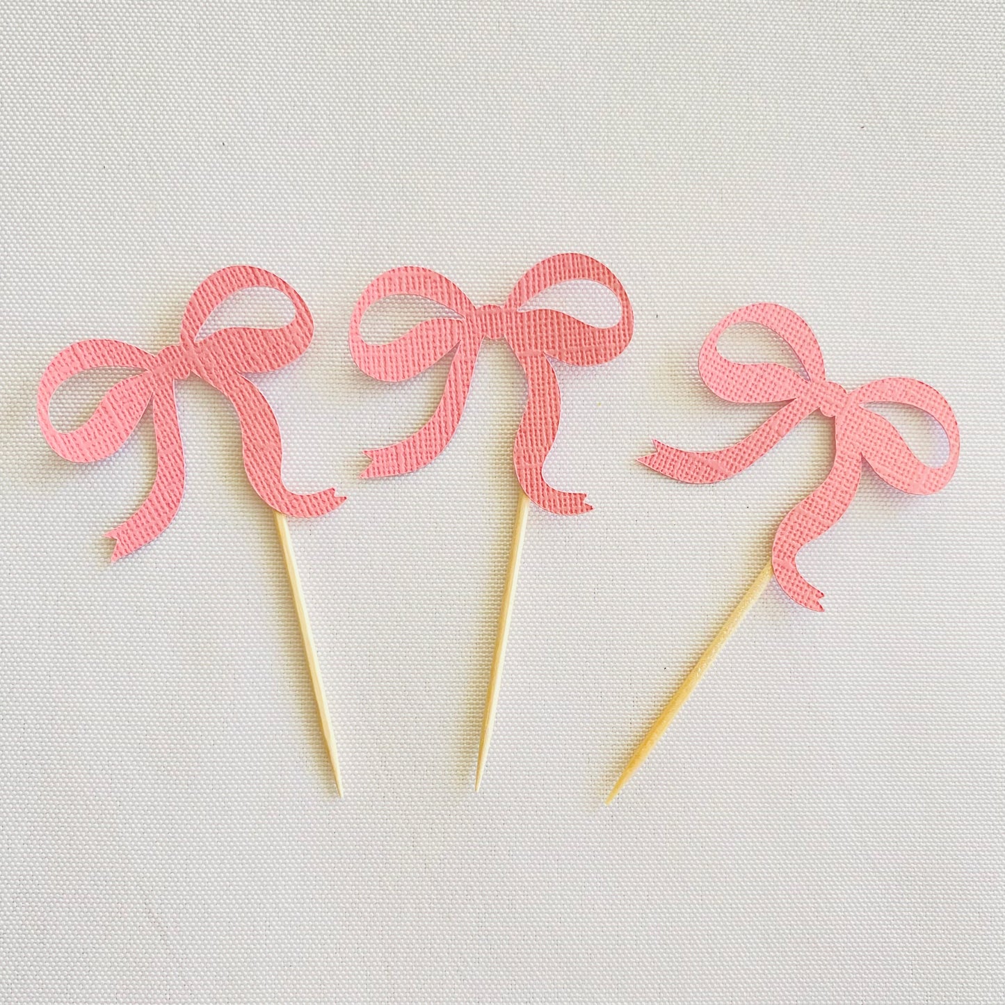 Pink Bow Cupcake Toppers