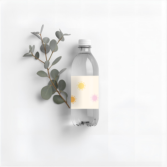 First Trip Around the Sun Water Bottle Labels, Editable Canva Template (Digital Download)
