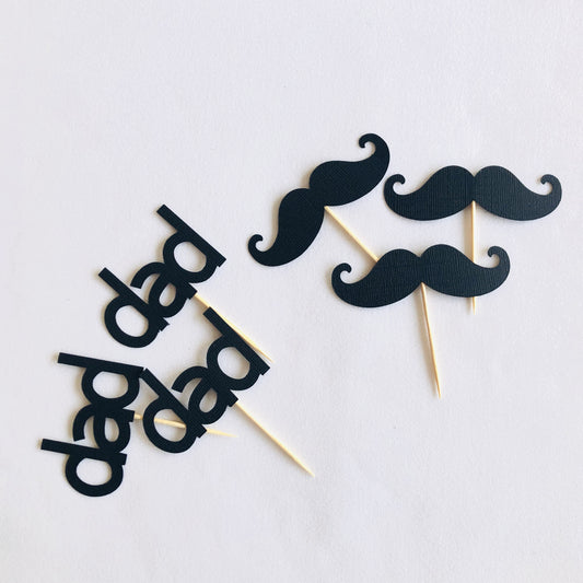 Dad Moustache Cupcake Topper