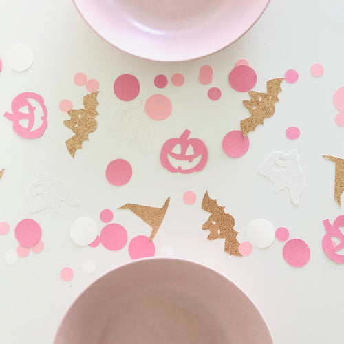 Pastel Halloween Confetti Baby Shower Decor
