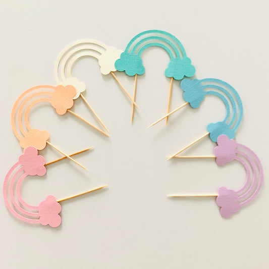 Pastel Rainbow Cupcake Topper