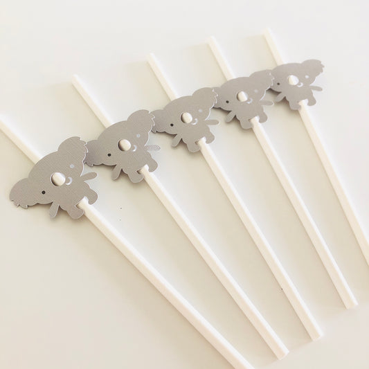 Koala Paper Straws – Koala Baby Shower & Birthday Party Decorations (Pack of 12)
