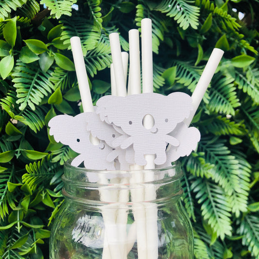 Koala Paper Straws – Koala Baby Shower & Birthday Party Decorations (Pack of 12)
