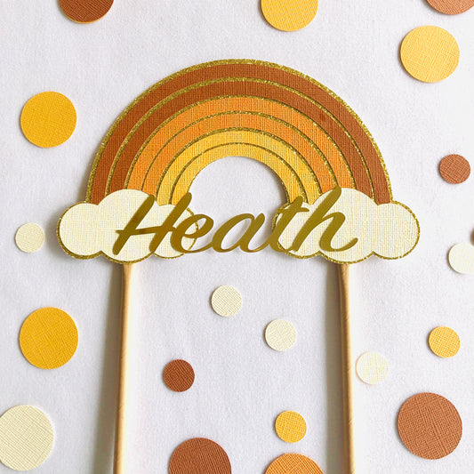 Boho Rainbow Cake Topper - Personalised