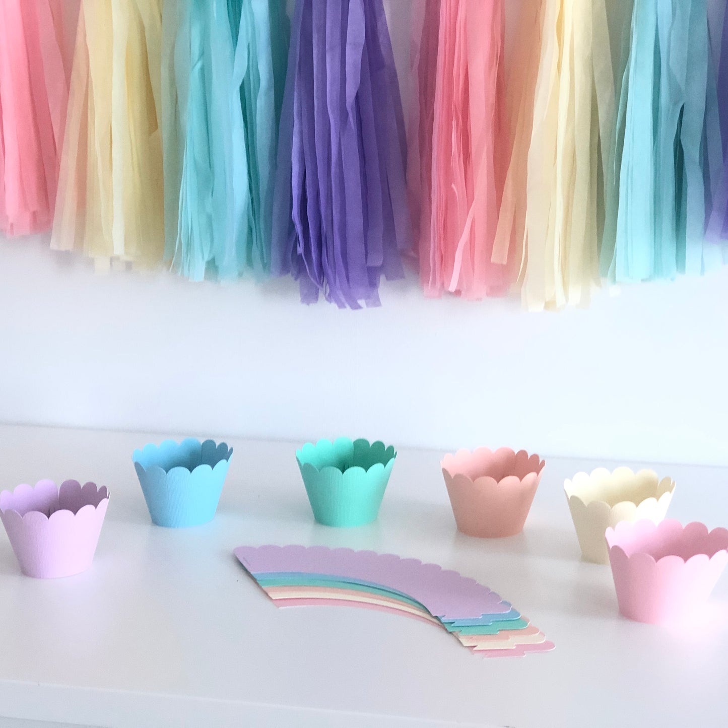 Pastel Rainbow Cupcake Wrappers