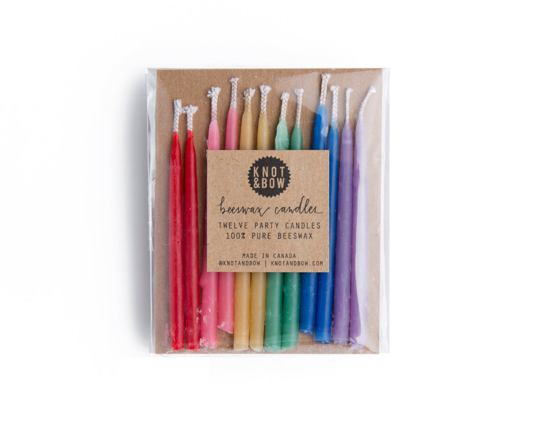 Rainbow Beeswax Birthday Candles