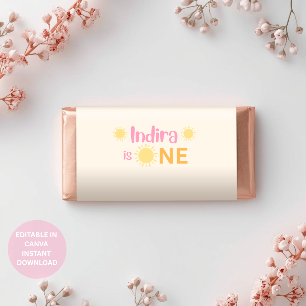 First Trip Around the Sun Birthday Bundle | Pink Editable Canva Template