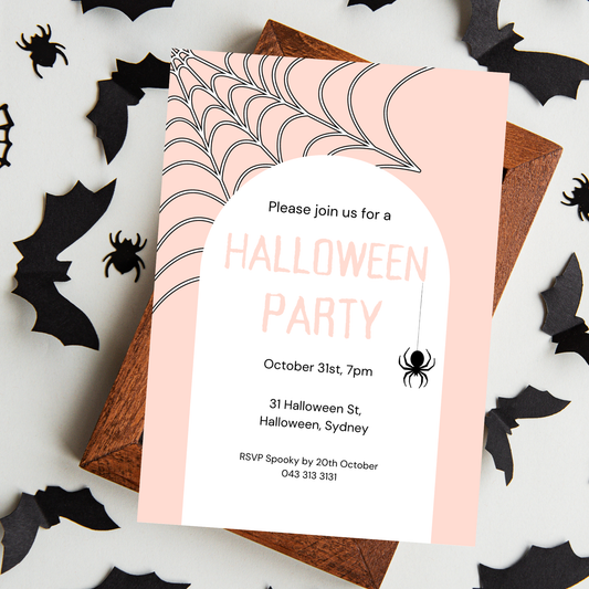 Pink Halloween Party Invitation: Spooky Birthday, Girls Boo Bash (Digital Download)