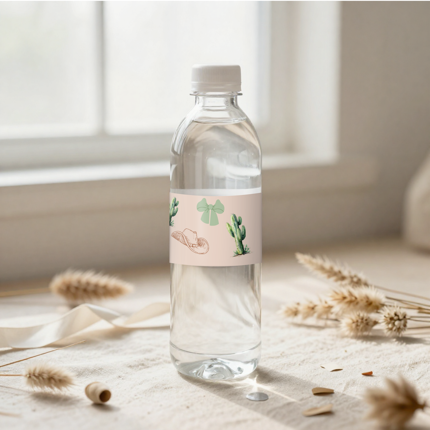 Cowgirl Baby Shower Water Bottle Labels | Editable Canva Template