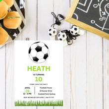 Load image into Gallery viewer, Soccer Football Party Invitation INSTANT DOWNLOAD