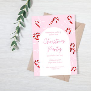 Christmas Candy Cane Party Invitation INSTANT DOWNLOAD