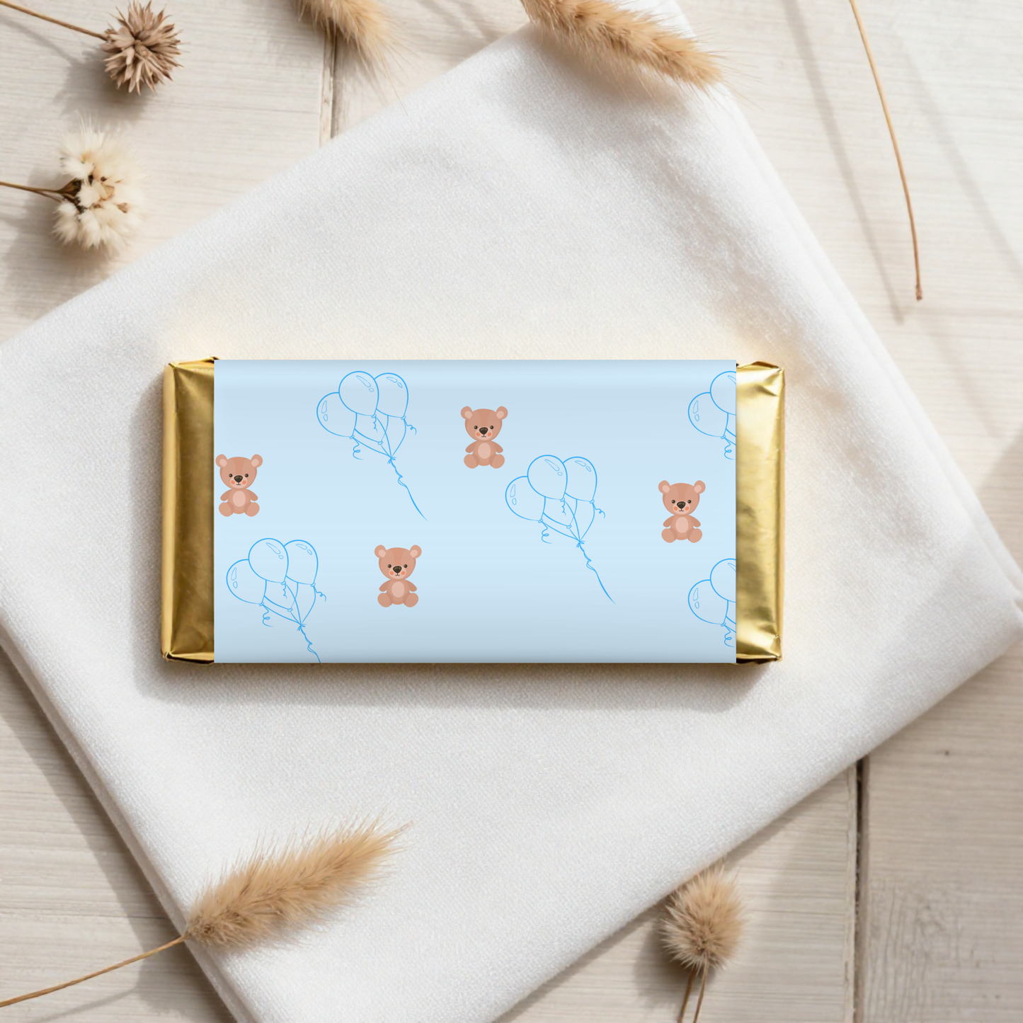 Blue Teddy Bear Printable Party Set  Editable Canva Templates | Digital Download