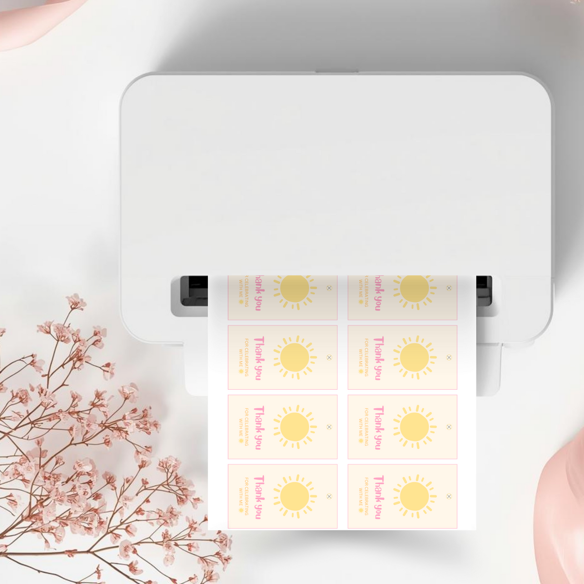 First Trip Around the Sun Thank You Tags – Pink 1st Birthday Canva Template