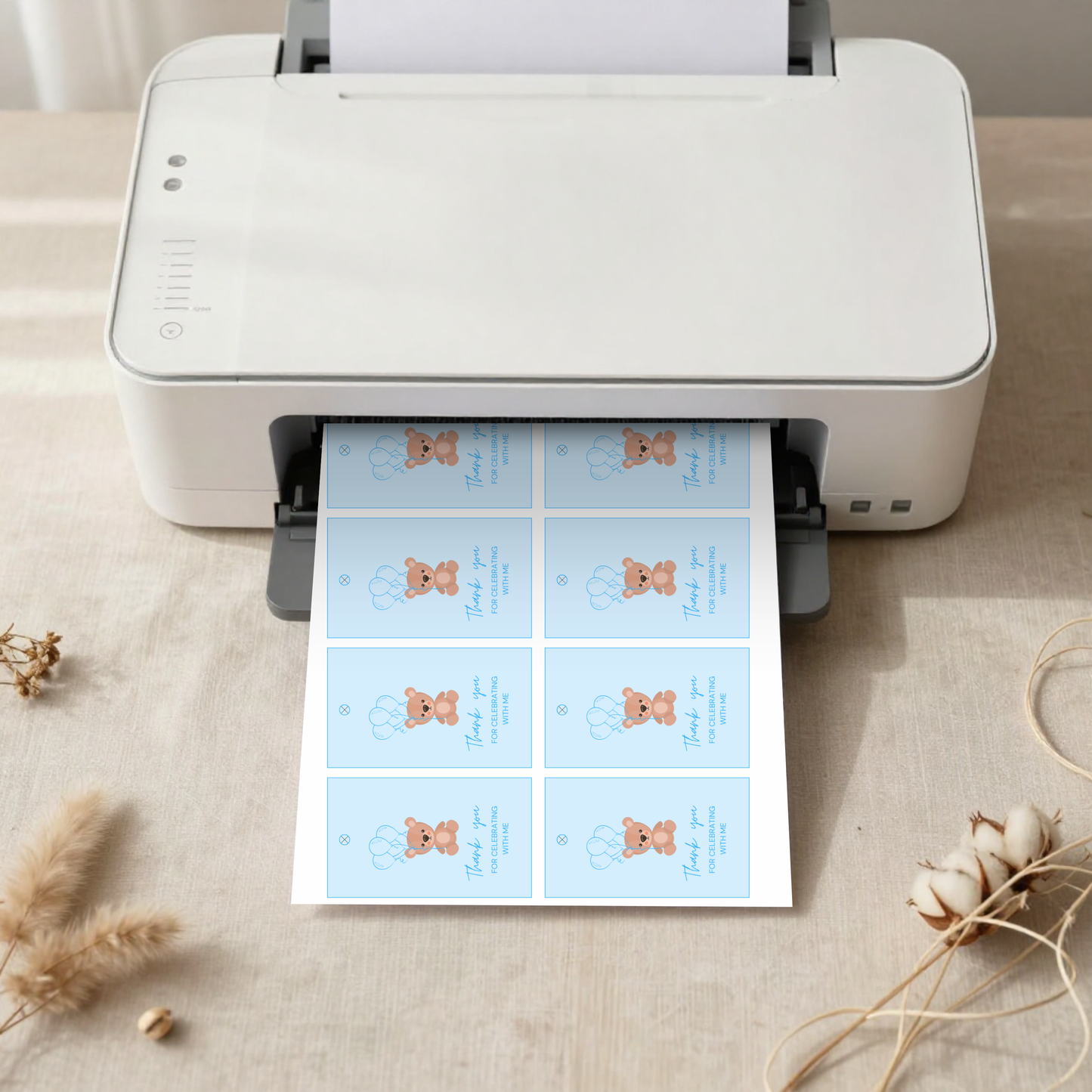 Teddy Bear Gift Tags Template  Editable Canva Template | Digital Download
