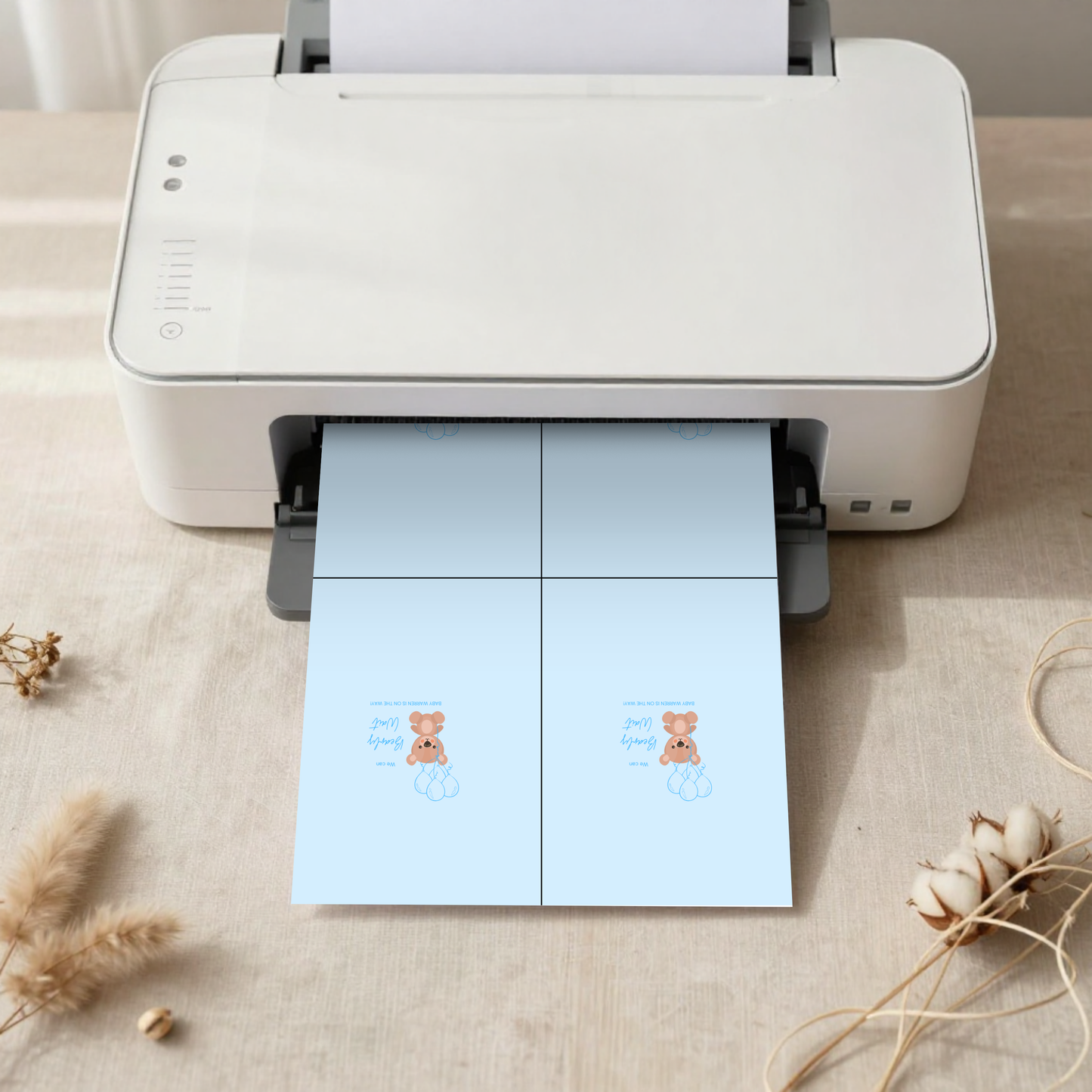 Blue Teddy Bear Printable Party Set  Editable Canva Templates | Digital Download