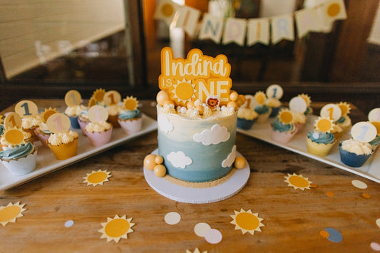 First Trip Around the Sun Party Bundle – Matching Cake & Table Decor Set