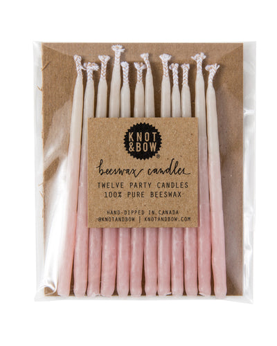 Pastel Pink Beeswax Birthday Candles