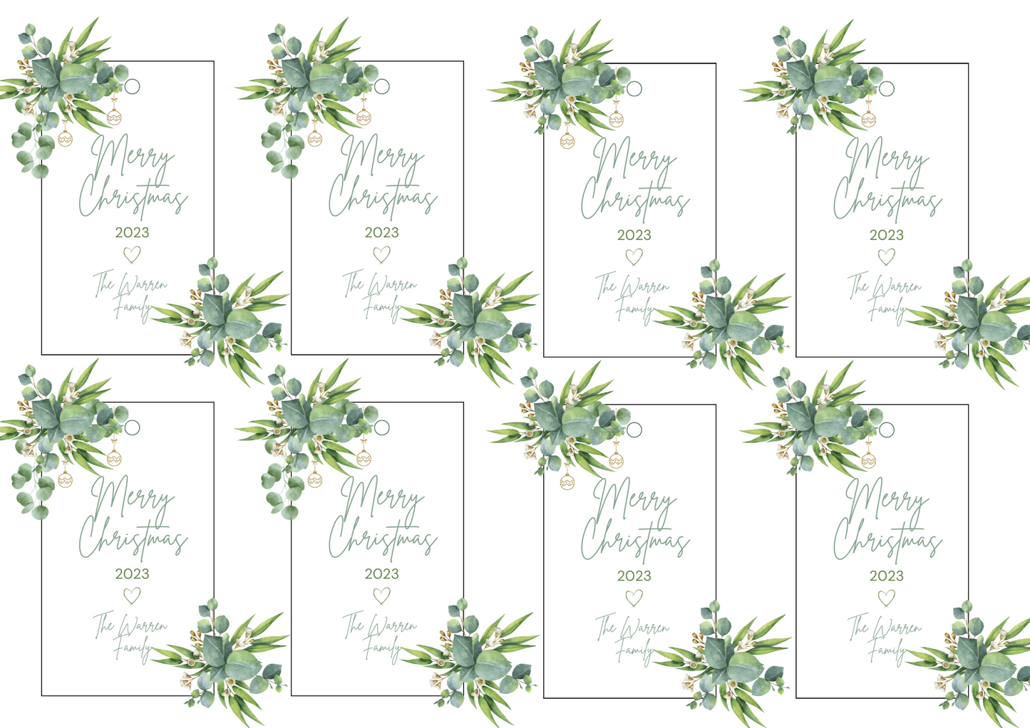 Christmas Present Gift Tag, INSTANT DOWNLOAD