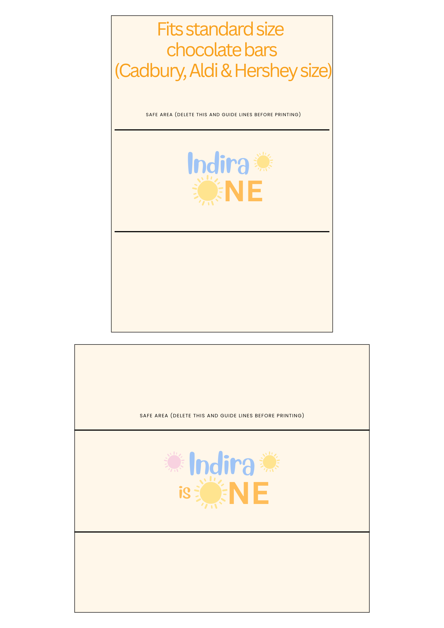 First Trip Around Sun Chocolate Wrappers | Editable Canva Template (Digital Download)
