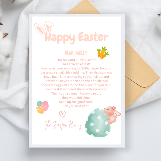 A4 Personalised Easter Bunny Letter – Editable in Canva!
