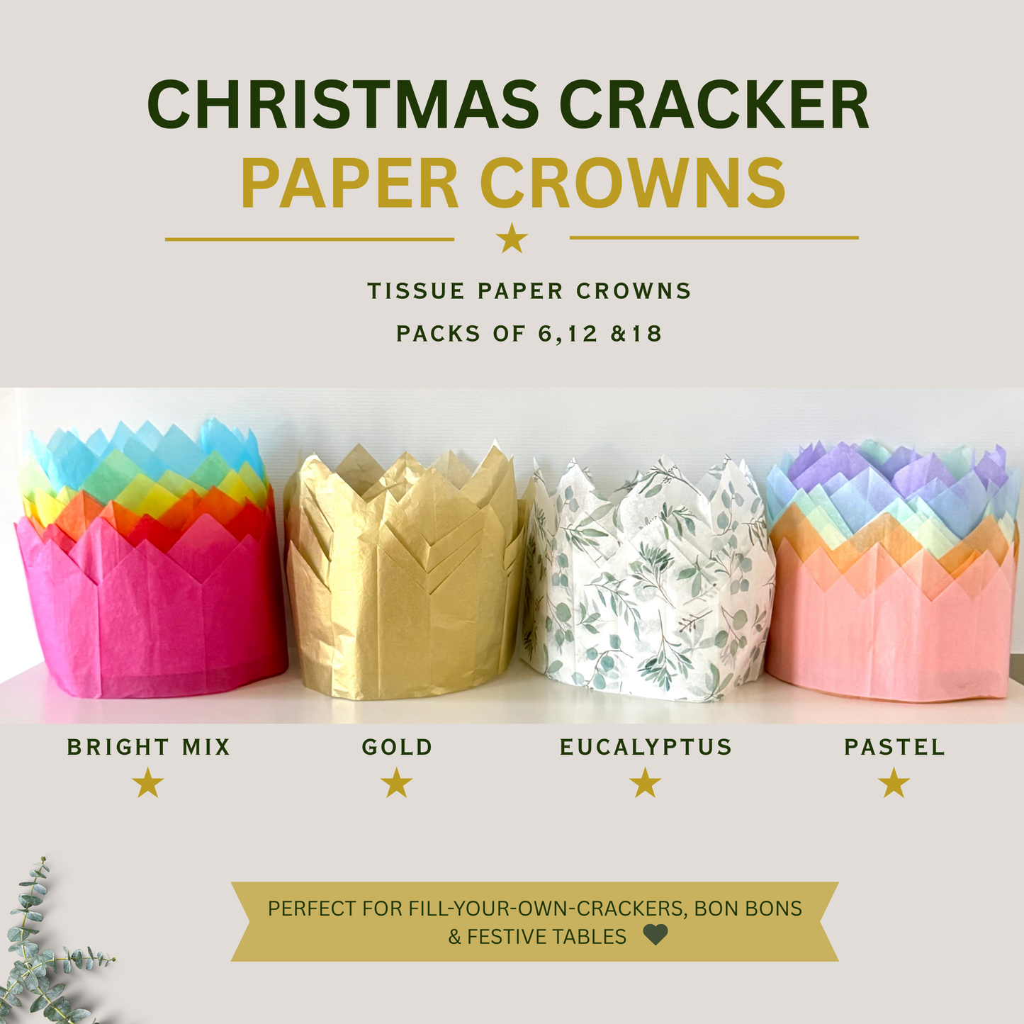 Christmas Cracker Paper Crowns – Tissue Paper Party Hats
