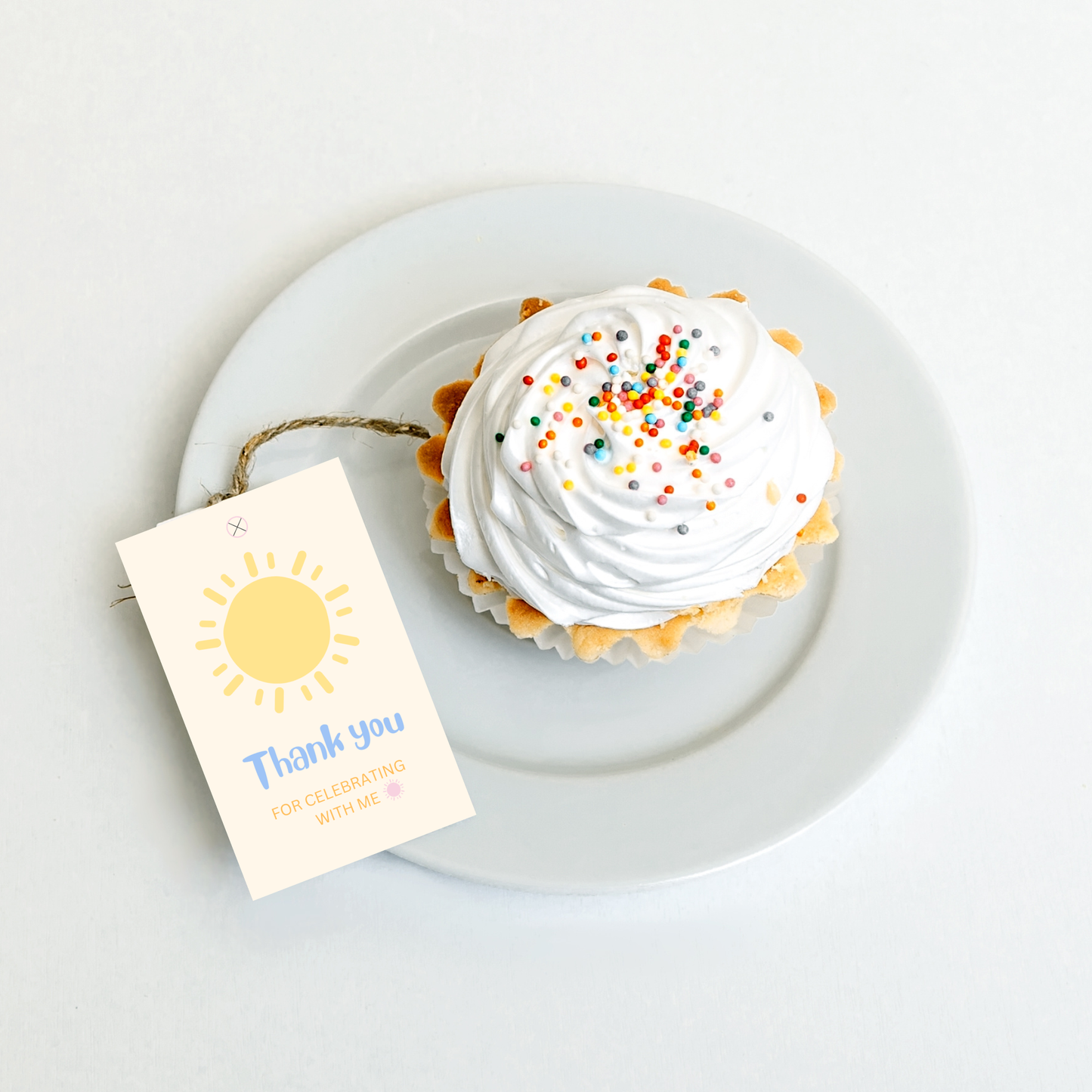First Trip Around the Sun Gift Tag | Editable Canva Template (Digital Download)