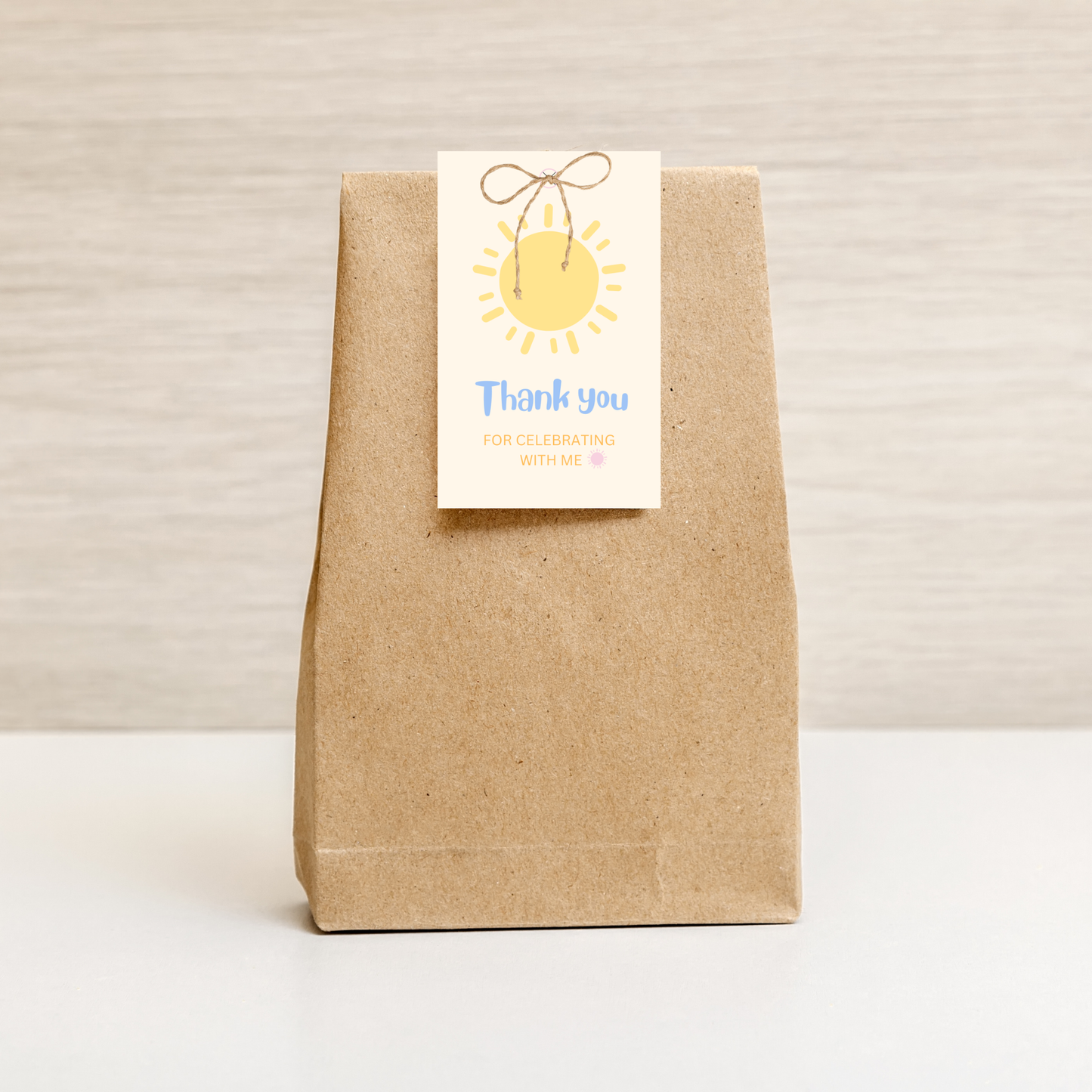 First Trip Around the Sun Gift Tag | Editable Canva Template (Digital Download)