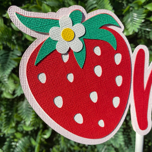 Strawberry Number One Cake Topper