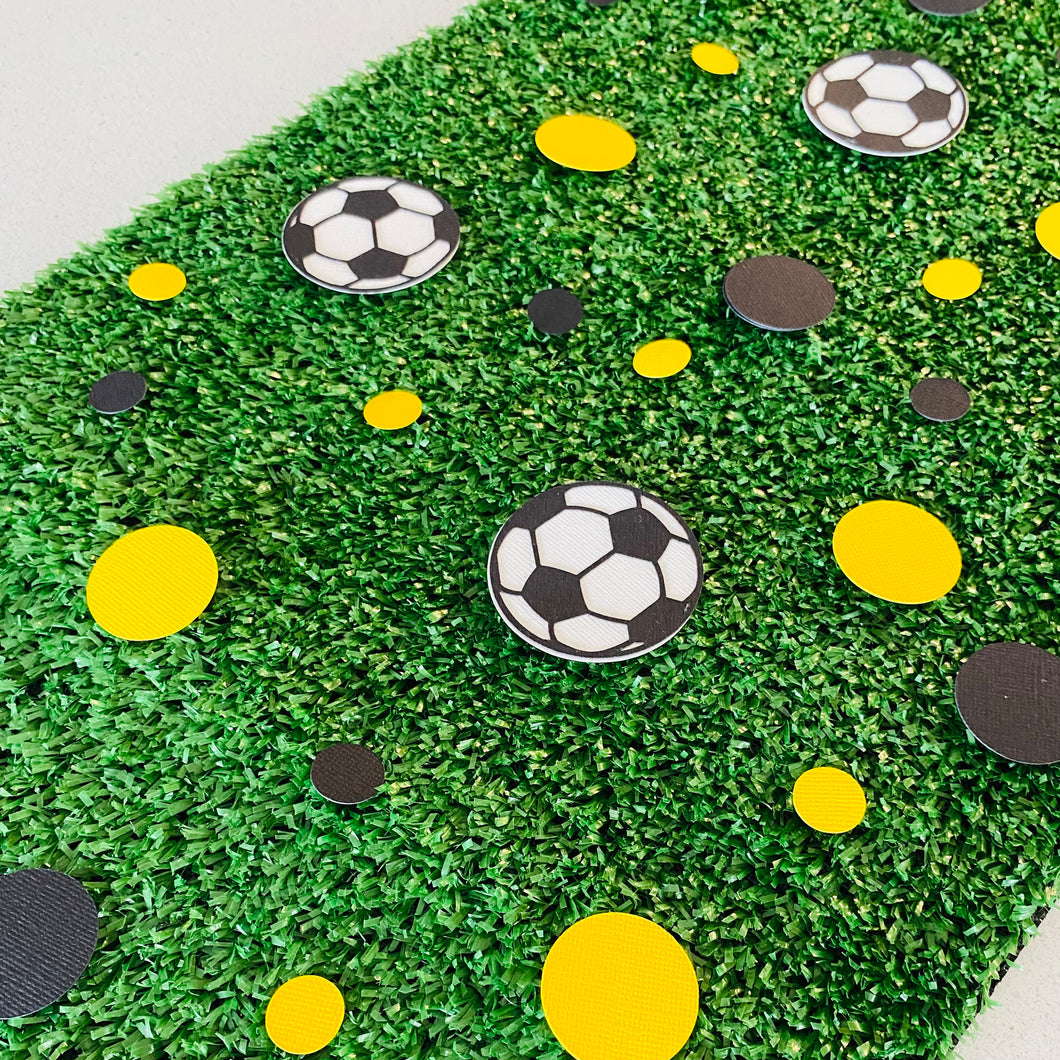 Soccer Ball Confetti A-League Team Wellington Black and Yellow