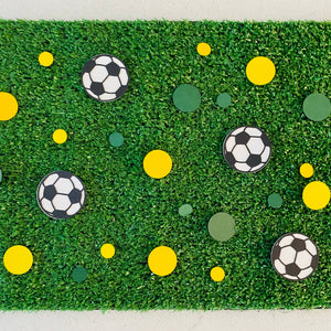 Australian Green and Yellow Soccer Ball Confetti