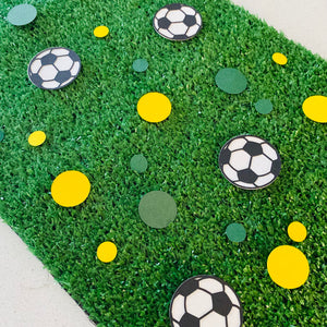 Australian Green and Yellow Soccer Ball Confetti