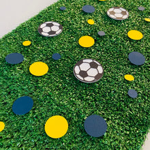 Load image into Gallery viewer, Soccer Ball Confetti A-League Team Central Coast Navy Blue and Yellow