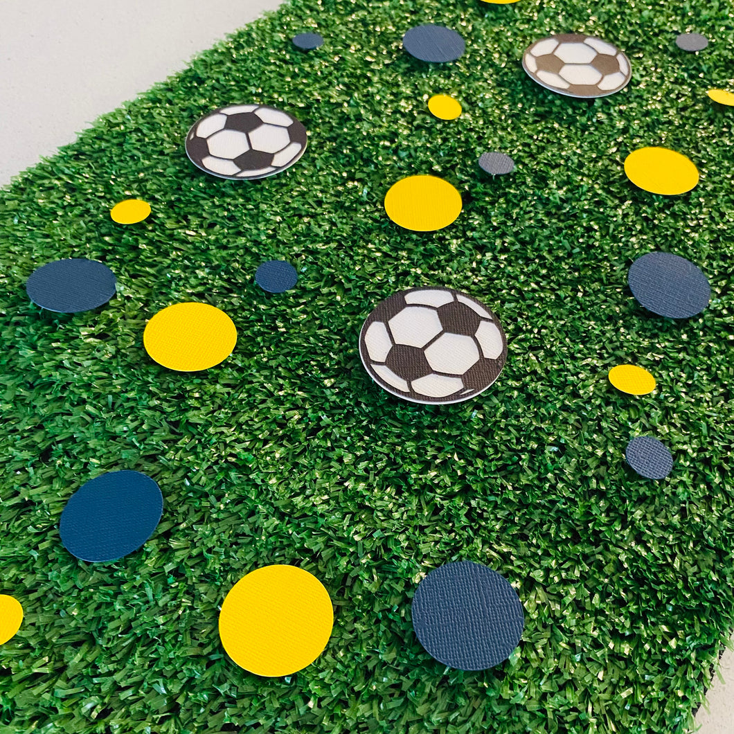 Soccer Ball Confetti A-League Team Central Coast Navy Blue and Yellow