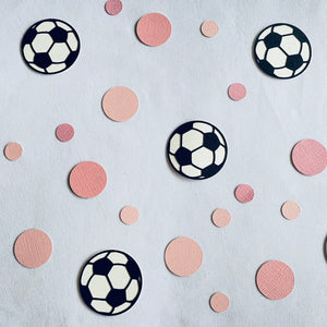 Girls Pink Soccer Ball Confetti