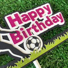 Load image into Gallery viewer, Soccer Girl Birthday Cake Topper