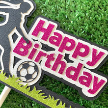 Load image into Gallery viewer, Soccer Girl Birthday Cake Topper