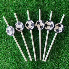 Load image into Gallery viewer, Soccer Ball Paper Party Straws