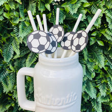 Load image into Gallery viewer, Soccer Ball Paper Party Straws