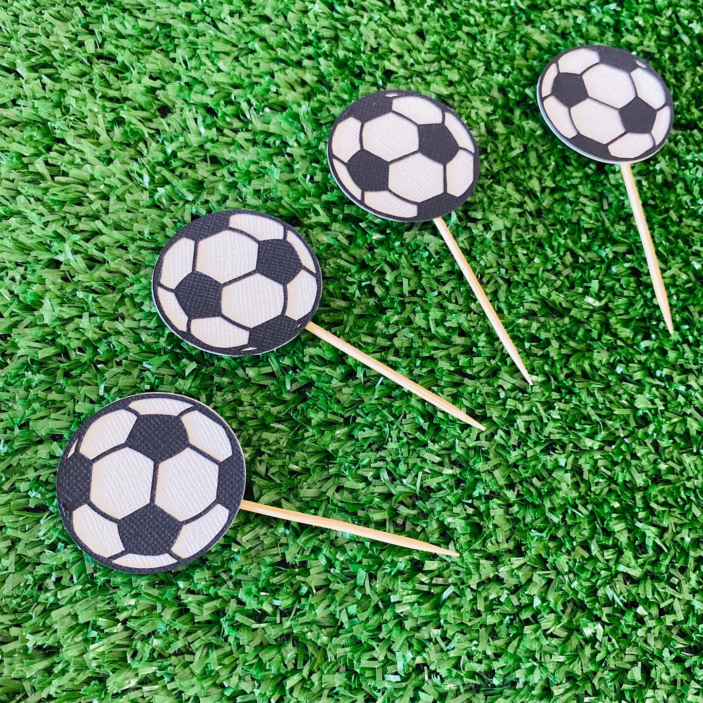 Soccer Ball Cupcake Toppers