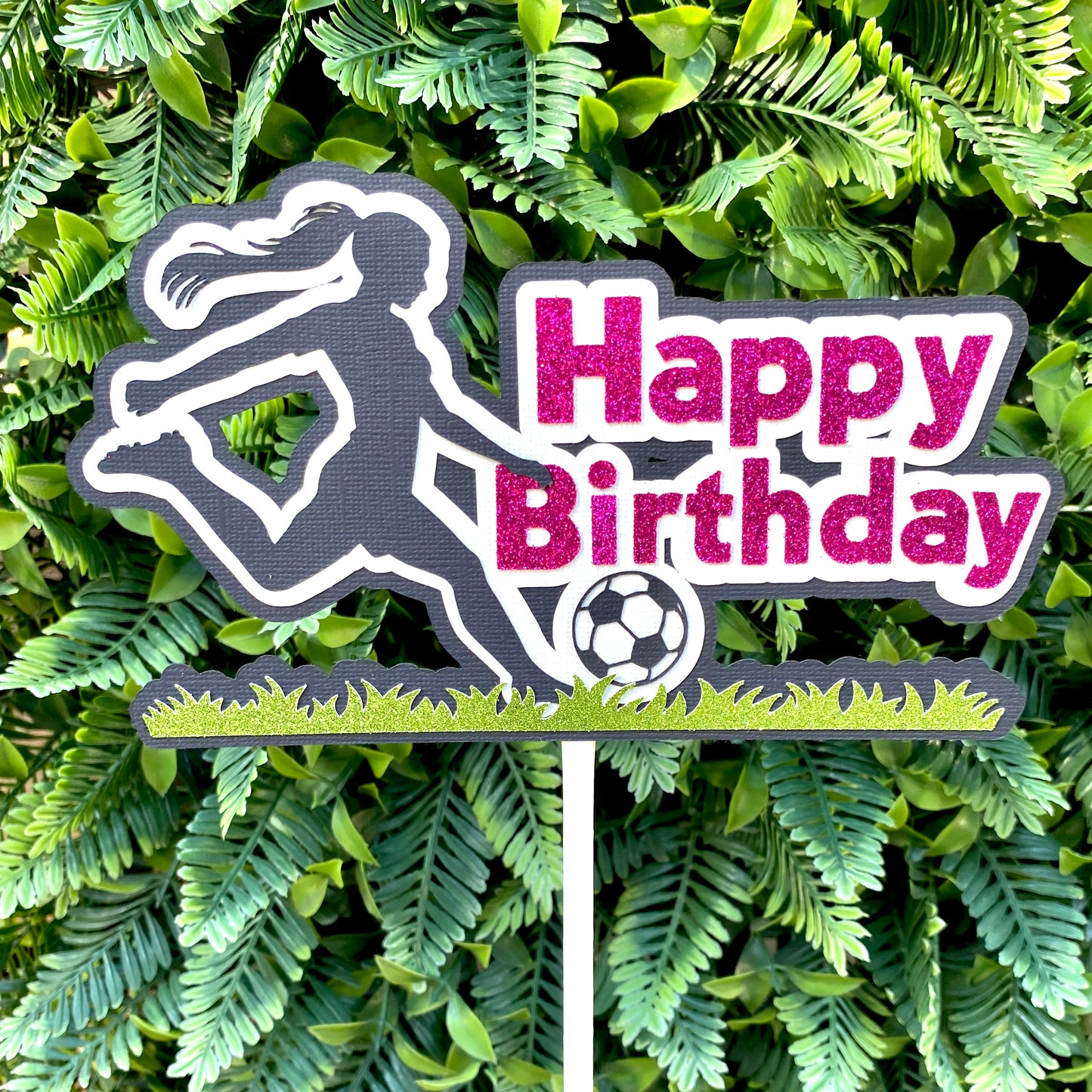 Soccer Girl Birthday Cake Topper