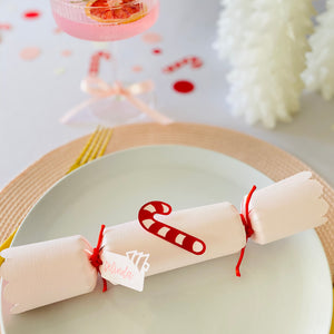 Personalised Christmas Crackers, Candy Cane Bonbons, Party Poppers