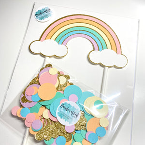 Pastel Rainbow Cake Topper