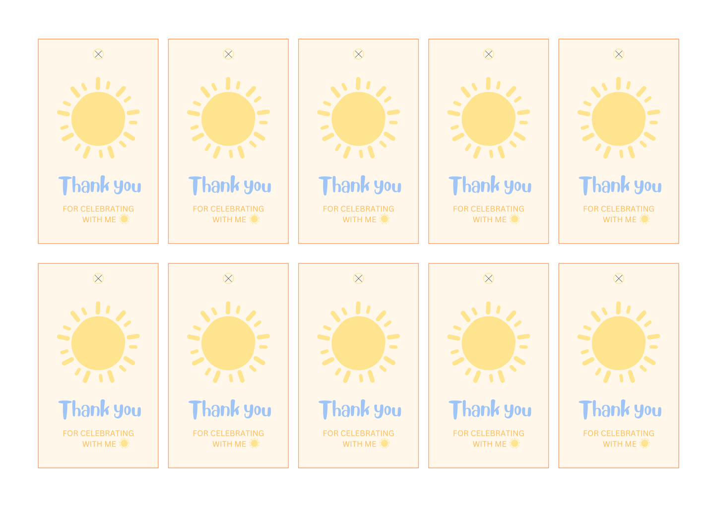 First Trip Around the Sun Blue Boy Gift Tag | Editable Canva Template (Digital Download)