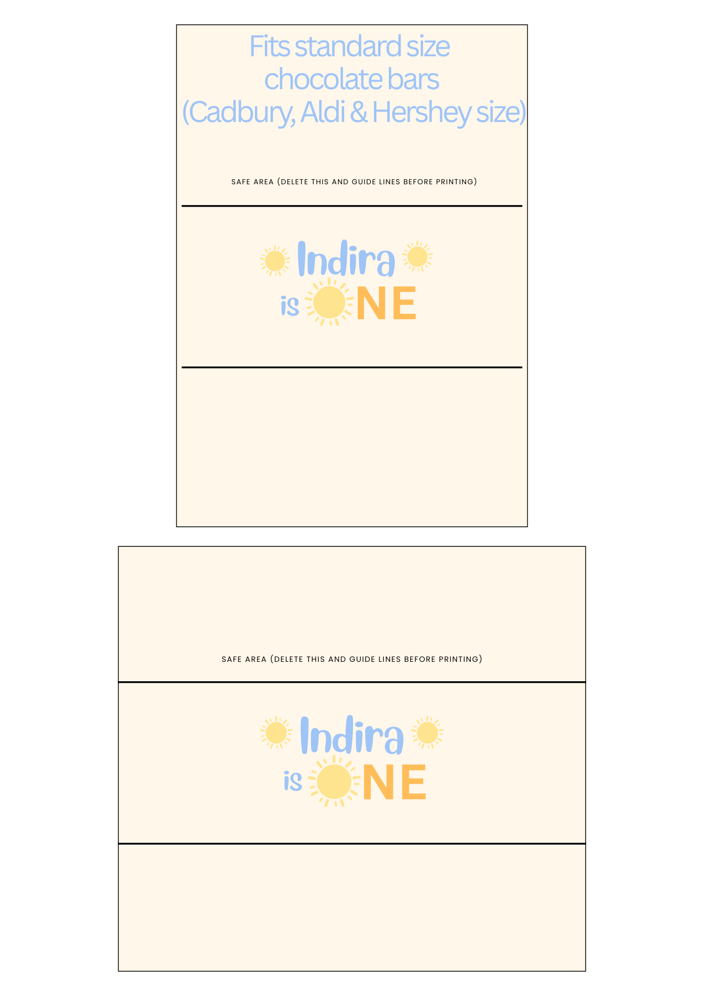 First Trip Around Sun Blue Boy Chocolate Wrappers | Editable Canva Template (Digital Download)
